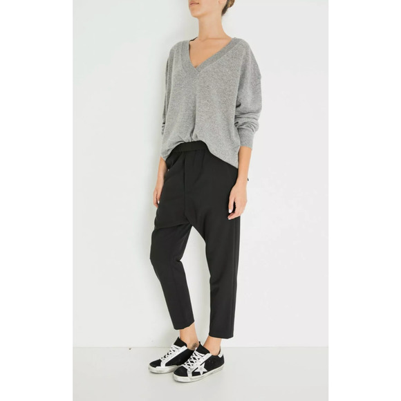 NEW! NIli Lotan 10 Slouchy Drawstring Delancy Wool Pants Paris Drop Crotch Black - Picture 6 of 13